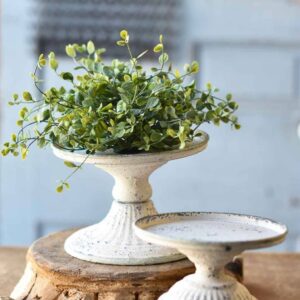 Vintage Metal Pedestal Riser(White)