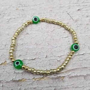 Evil Eye Beaded: Gold