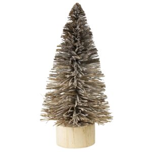 Natural Bottle Brush Tree with Glitter - Med