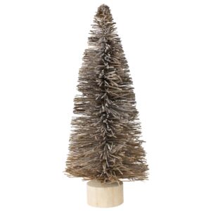 Natural Bottle Brush Tree with Glitter - Lrg