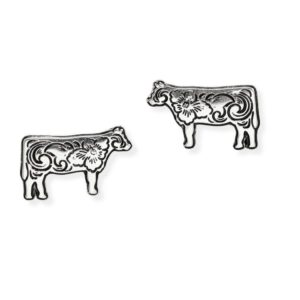 Western Cow Stud Earring
