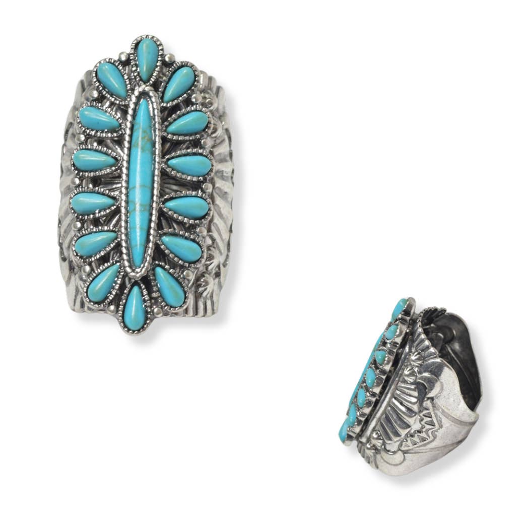 Western turquoise stone ring