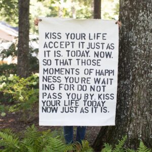 Kiss Your Life Hand Painted Wall Hanging 36" x 48" (size will vary)