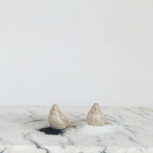 Debossed Stoneware Salt & Pepper Shakers