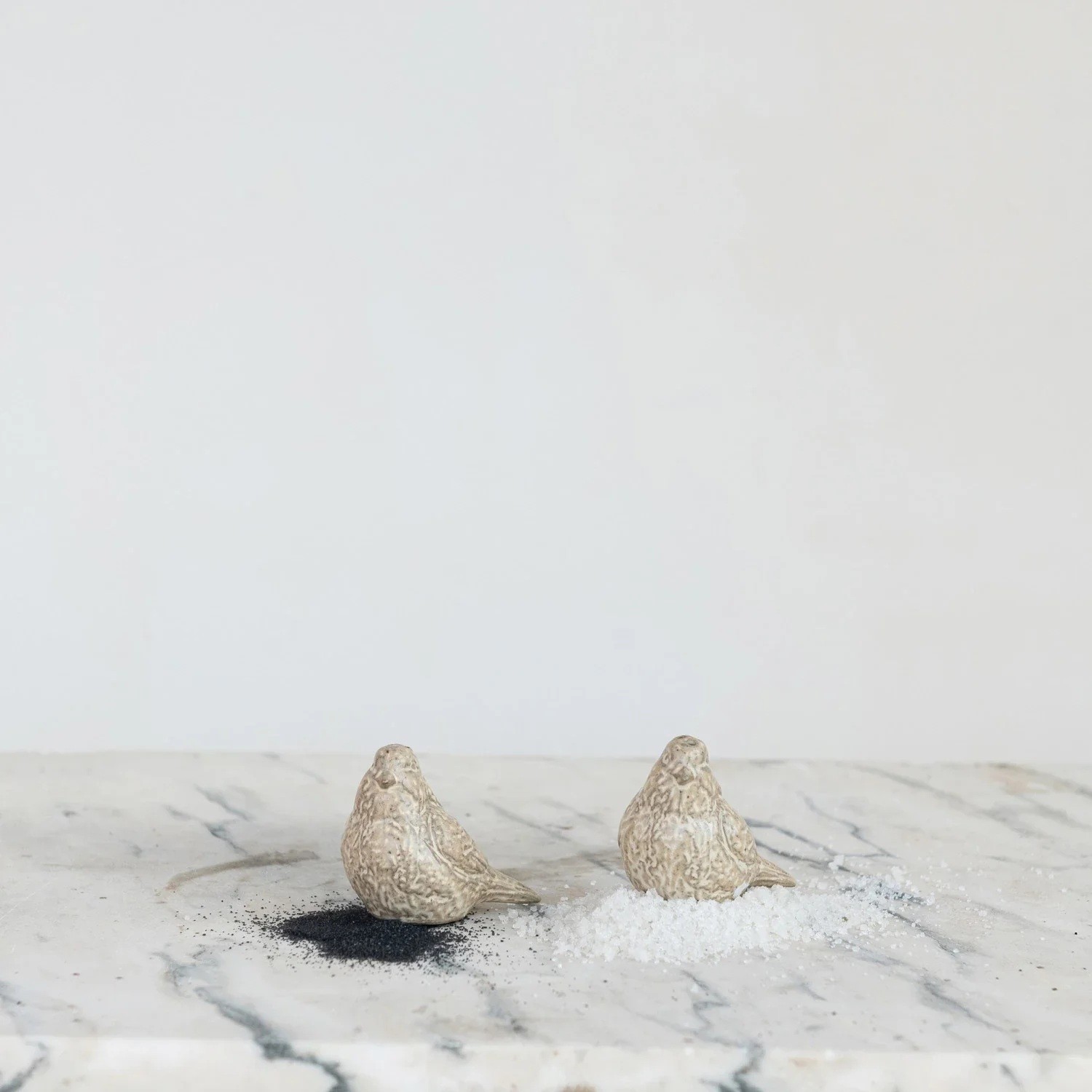 Debossed Stoneware Salt & Pepper Shakers