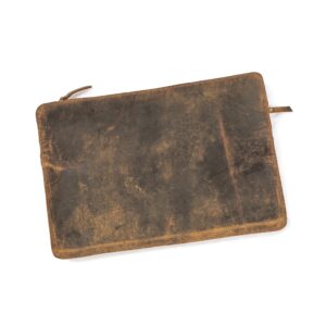 Scratched Brown Leather Laptop/Computer Sleeve 14.75"x10"fin
