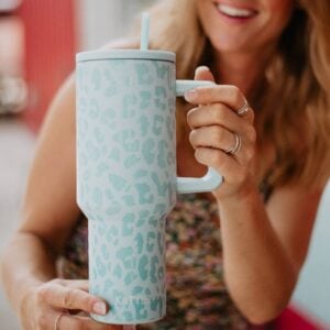 Modern Mint Leopard Tumbler-Katydid
