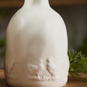 Vase w/chickens (white)