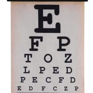 Creative Co-op Canvas & Wood Eye Chart Scroll with Jute Rope Hanger