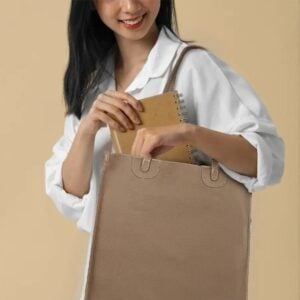 Eve Sustainable Leather tote 3(stone)