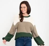 Color block chunky sweater