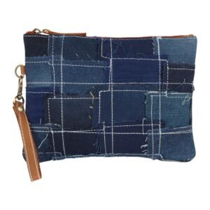 Max Patchwork Denim Wristlet