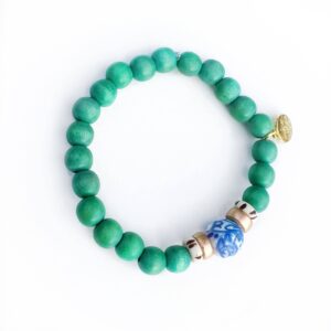 New Skinny Kelly Green Stacking Bracelet Blue and White Chinoiserie Grand Milliennial Spring St. Patrick's Day