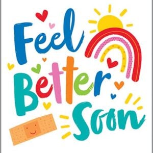 Get Well Greeting Card - Bandaid/Rainbow