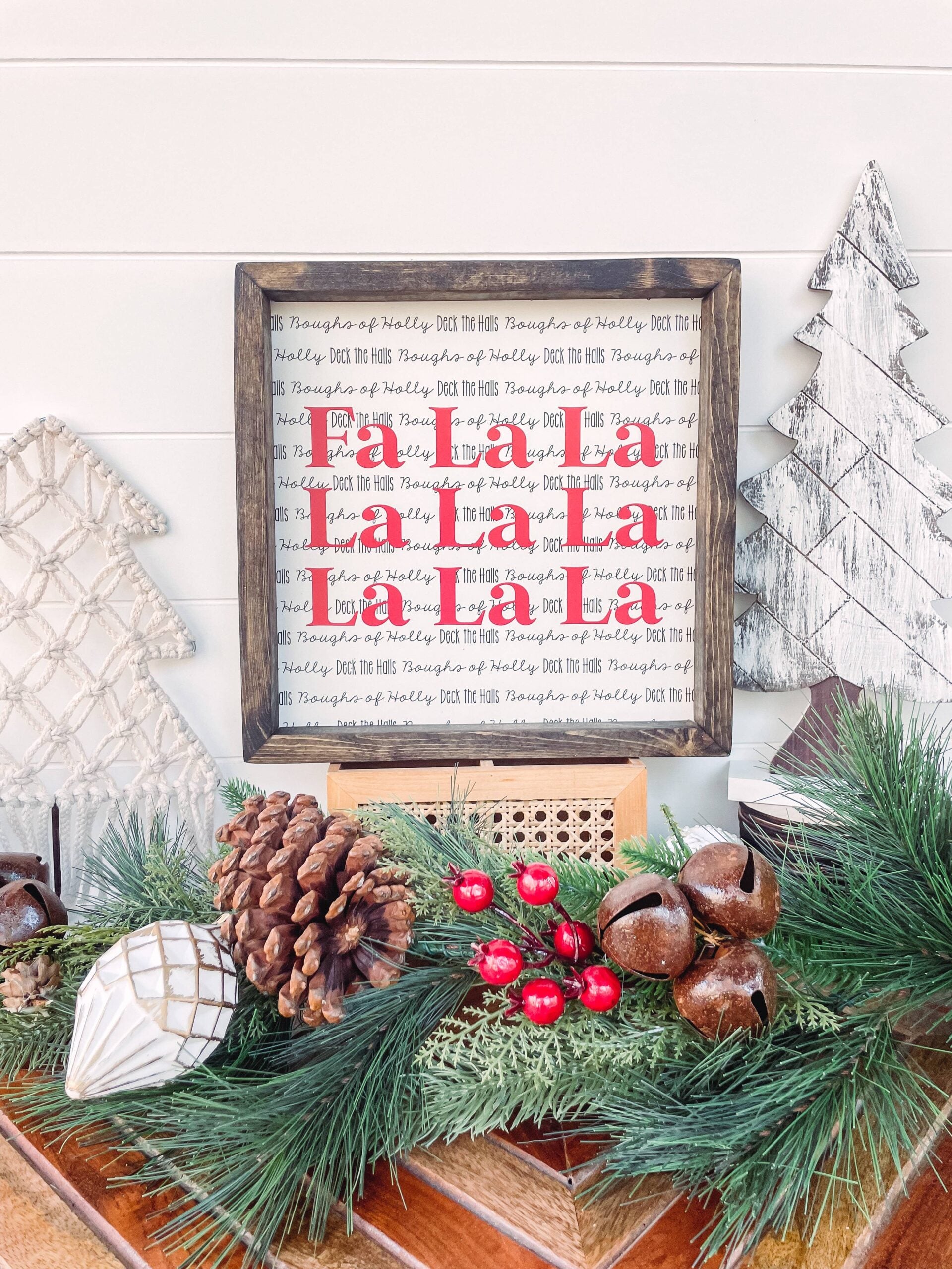 Deck The Halls Fa La La Framed Christmas Sign
