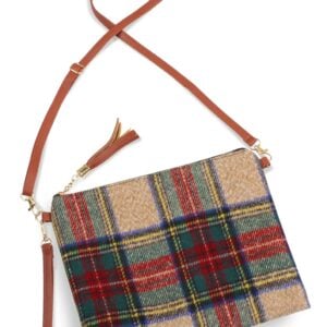 Tartan Plaid Crossbody Clutch Bag-EABG9881BE-L