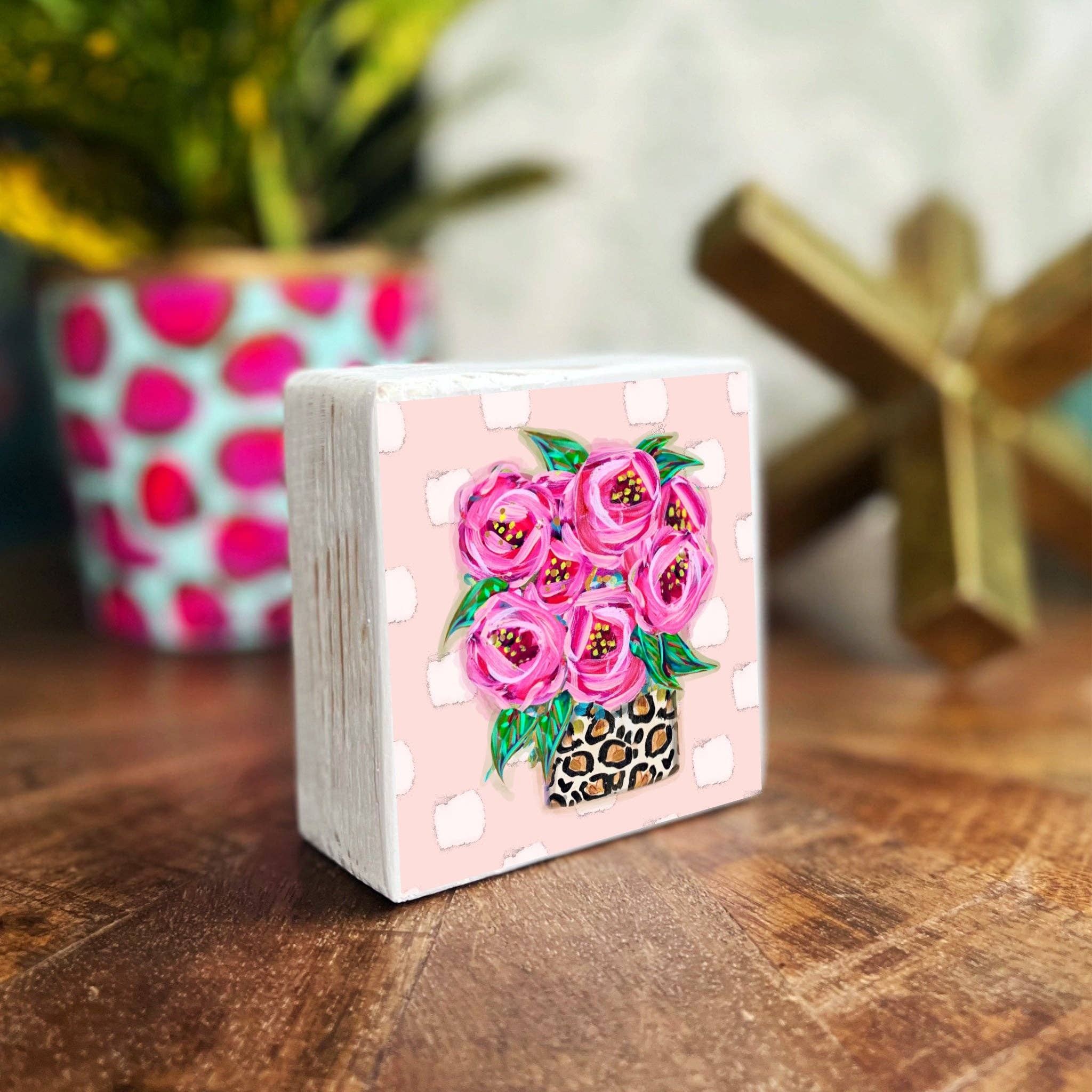Roses in Leopard Vase