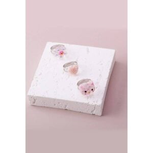 Kids Heart Flower Ring Set
