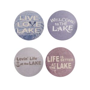 Better At The Lake Cabin Coasters Set 4