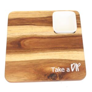 Take A Dip Wood Appetizer Charcuterie Board w/Dip Cup