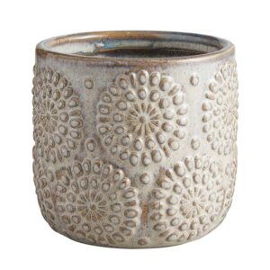 Flower Embossed Pot (Lrg)
