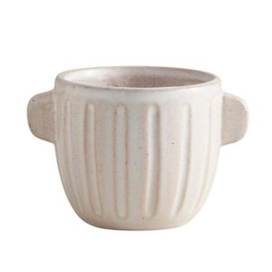 Embossed Stoneware Planter-Sm.(handle)