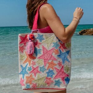 Star Beaded Tote/Shoulder Bag- Katydid