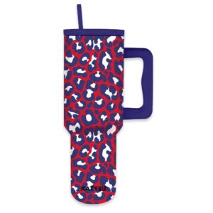 Red, White, Blue LEOPARD 38 Oz Tumbler- Katydid