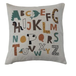 Abstract Alphabet cotton pillow