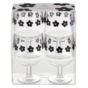 Acrylic Wine Glasses - Flowers