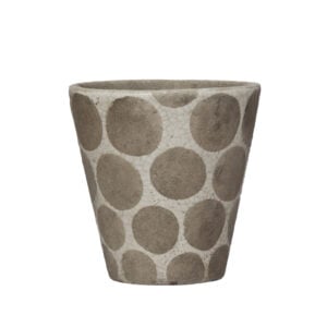 Terra-cotta white Planter w/wax dots