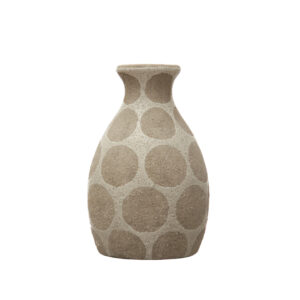 Terra-cotta white vase w/wax dots