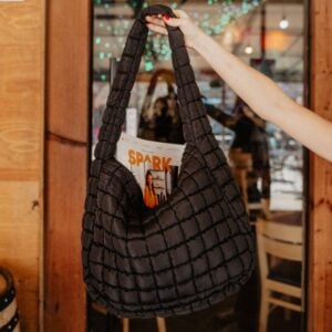 Black Quilted Hobo Bag- Katydid