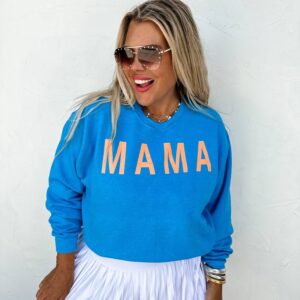 Mama sweatshirt(blue)Med.