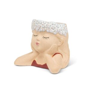 Med Head in Hands Planter-4.5"H
