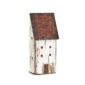 Med Tall House-White/Red-7.5"H