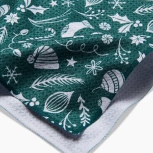 Christmas Icons Green Towel