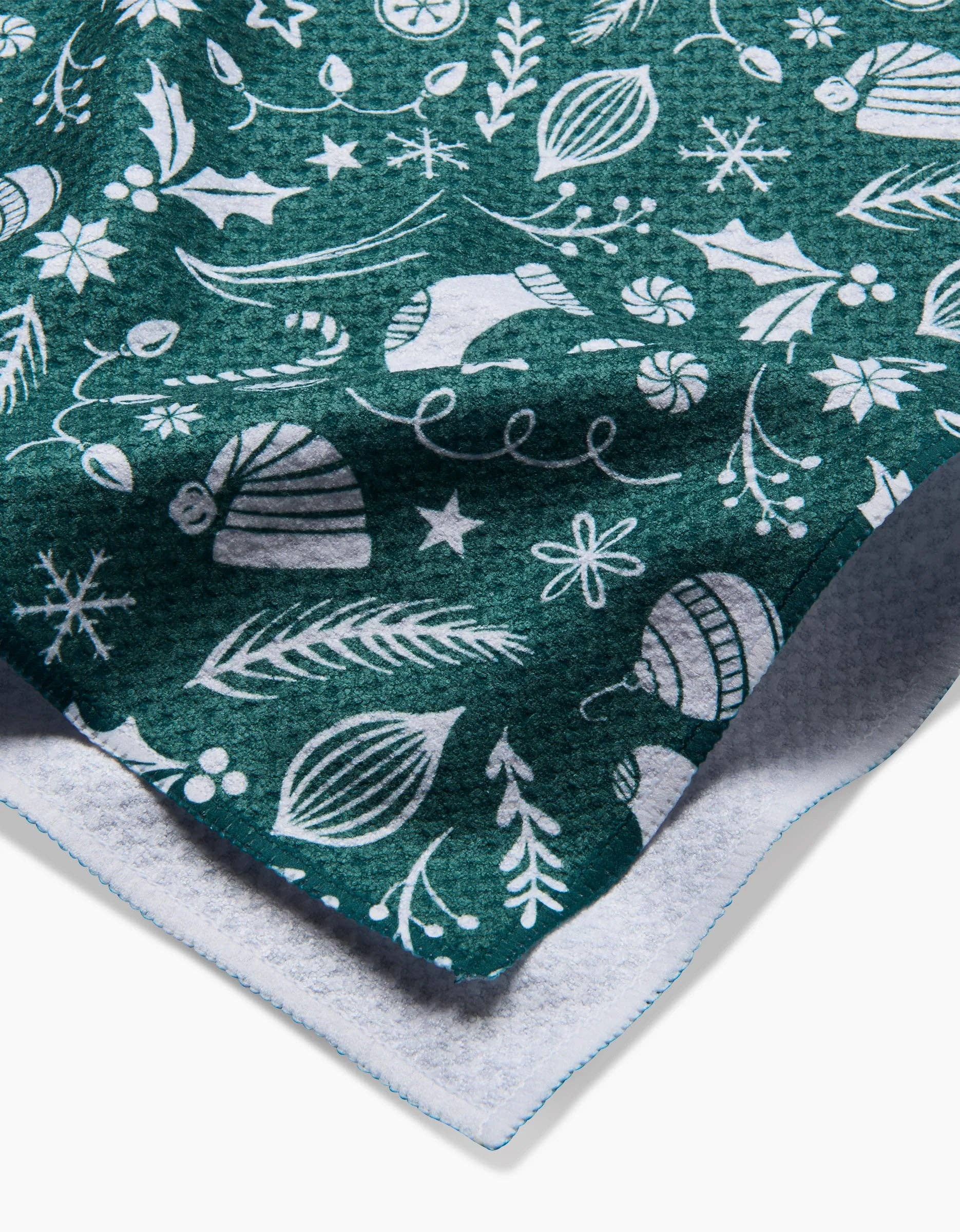 Christmas Icons Green Towel